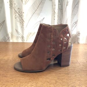 Franco Sarto Leather Peep Toe Heels